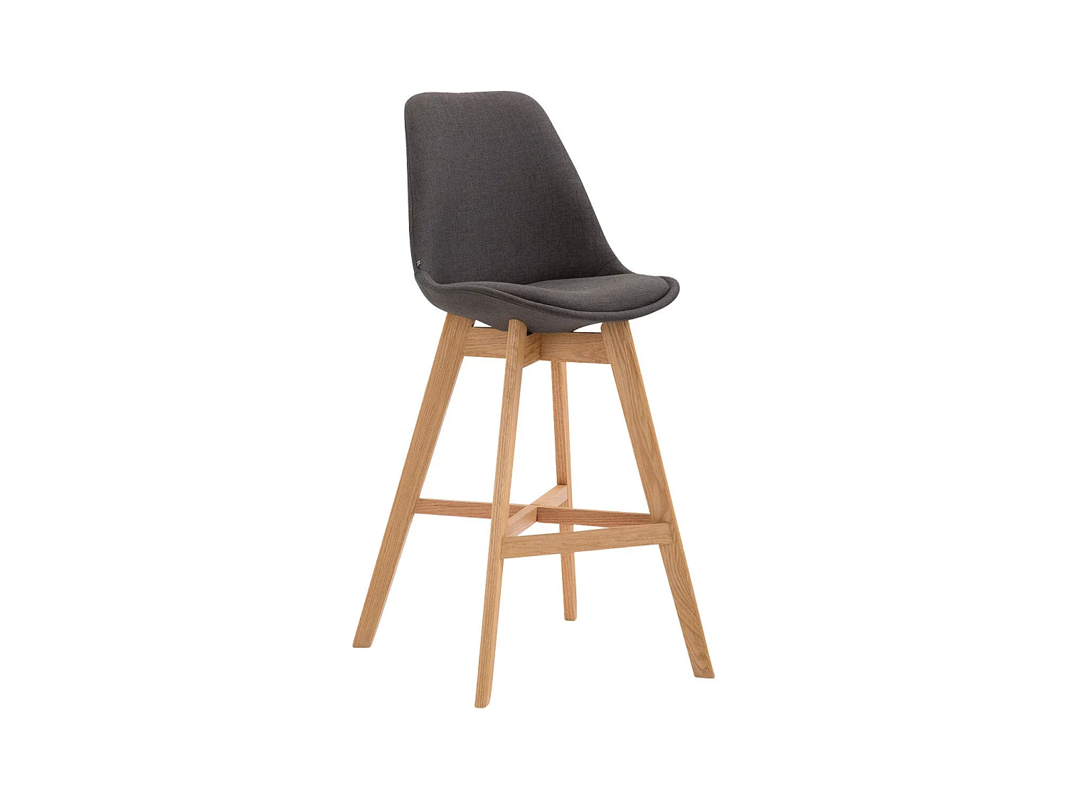 Tabouret de bar chaise tissu grise 48 x 56 x 112 cm TDB10378
