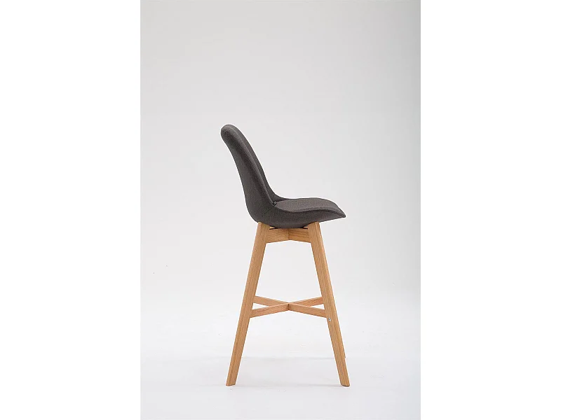 Tabouret de bar chaise tissu grise 48 x 56 x 112 cm TDB10378