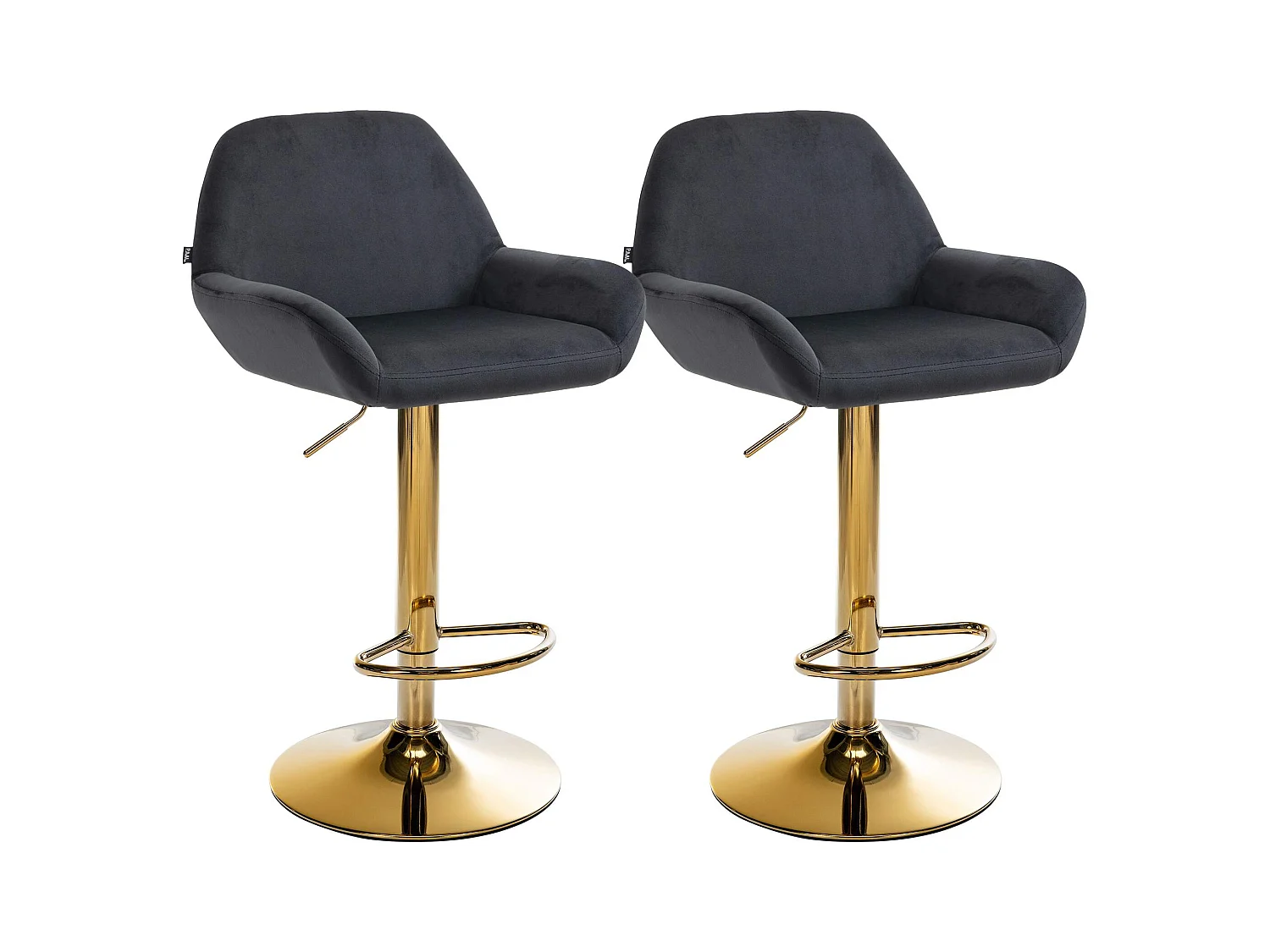 Lot de 2 tabourets métal argentée 51 x 52 x 109 cm TDB10738