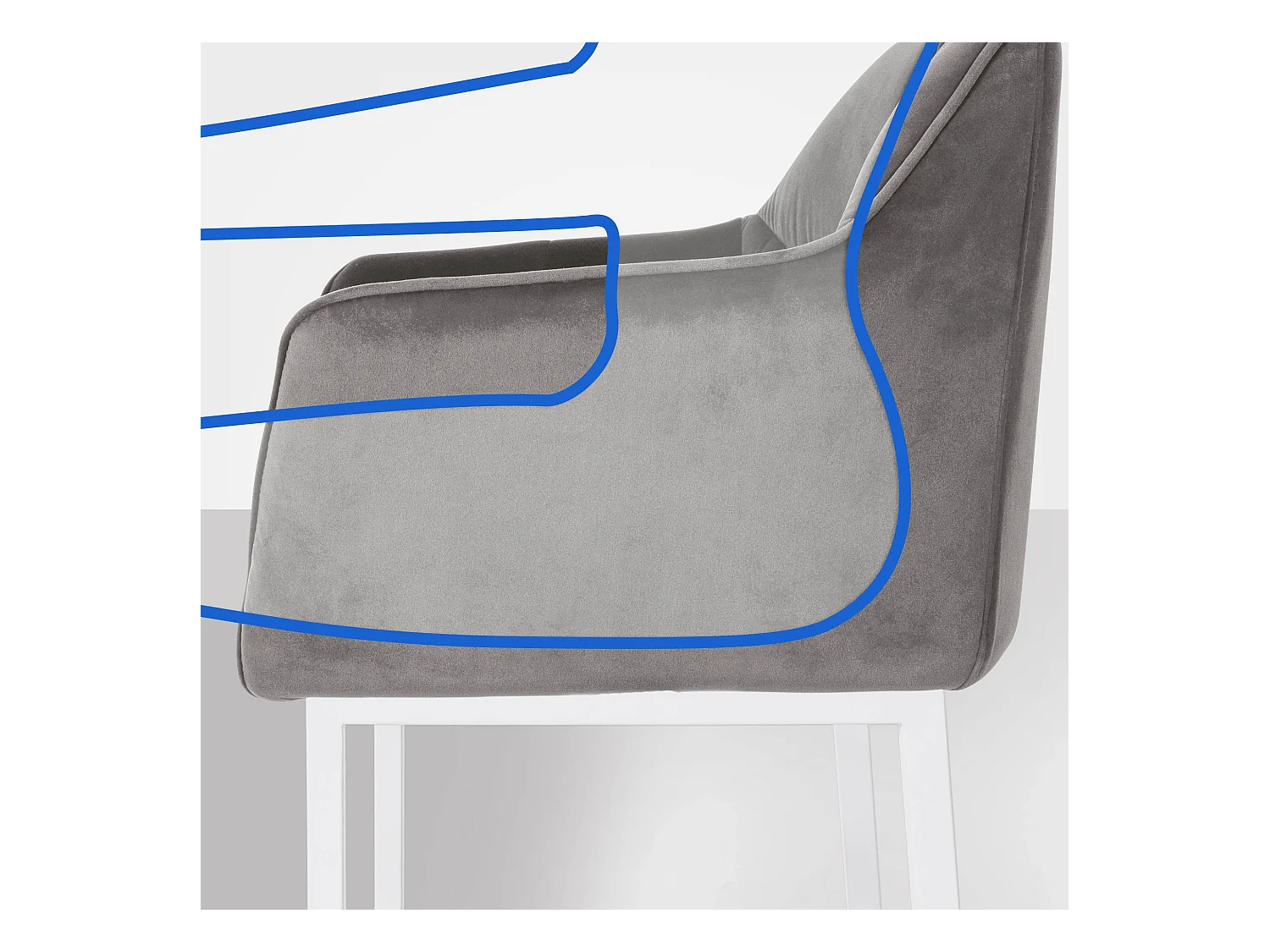 Tabouret de bar chaise argenté 64 x 48 x 110 cm 10_0004749