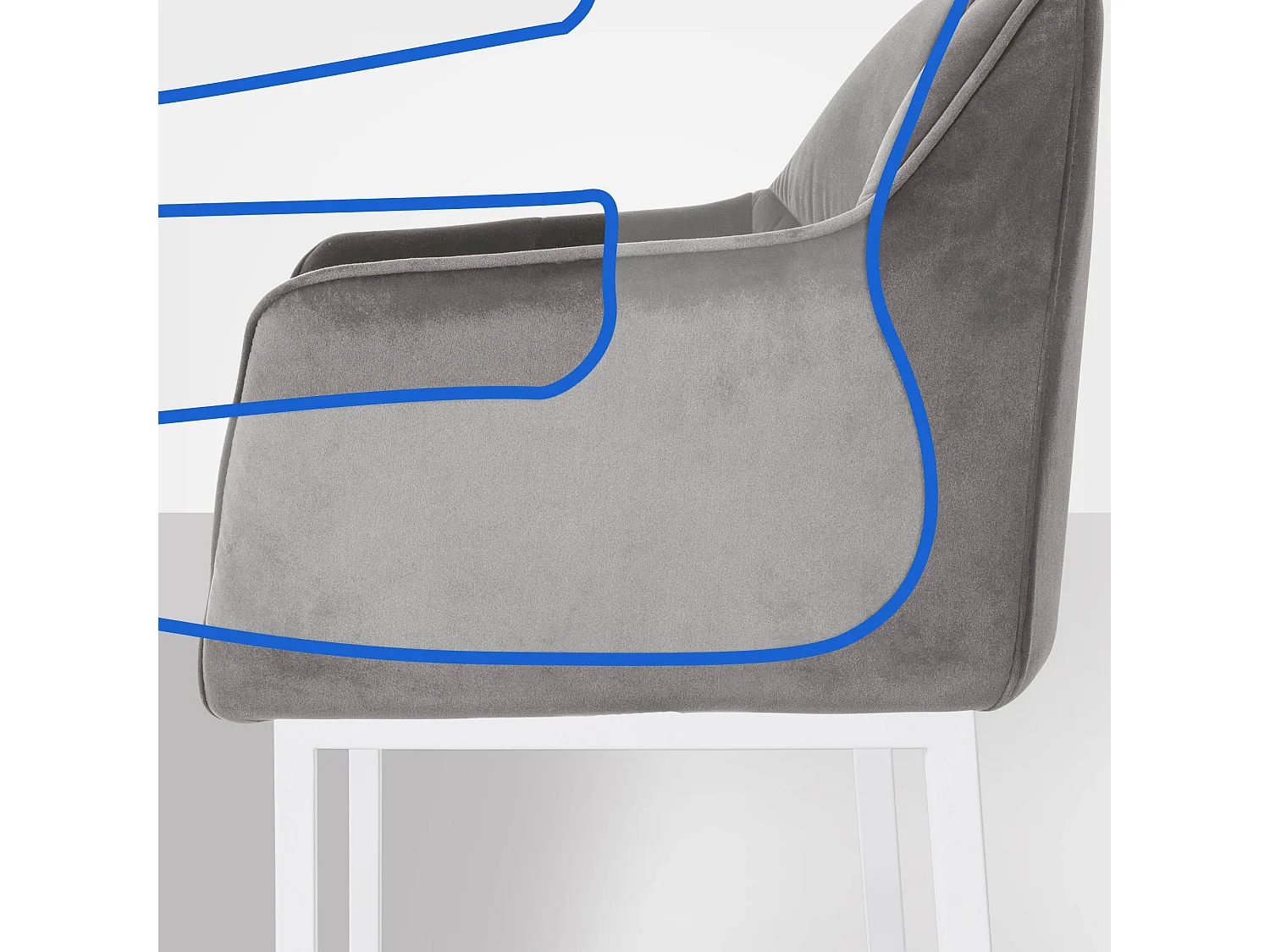 Tabouret de bar chaise argenté 64 x 48 x 110 cm 10_0004749