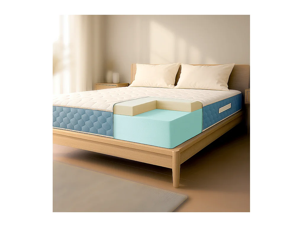 Doppelmatratze 160x200 Waterfoam | H21 cm | Klasse 1 | Ergonomisch | Atmungsaktiv | Hergestellt in Italien