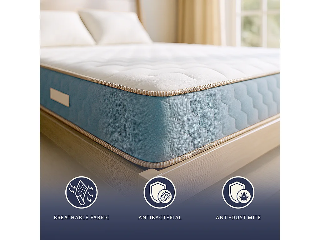 Matelas 160x200 Waterfoam orthopédique H21 cm | Mousse 2 cm | Classe 1 | Ergonomique | Respirant | Fabriqué en Italie