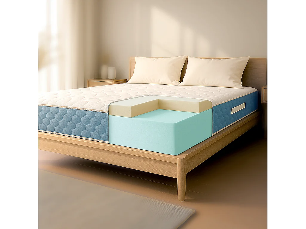 Matelas 160x200 Waterfoam orthopédique H21 cm | Mousse 2 cm | Classe 1 | Ergonomique | Respirant | Fabriqué en Italie