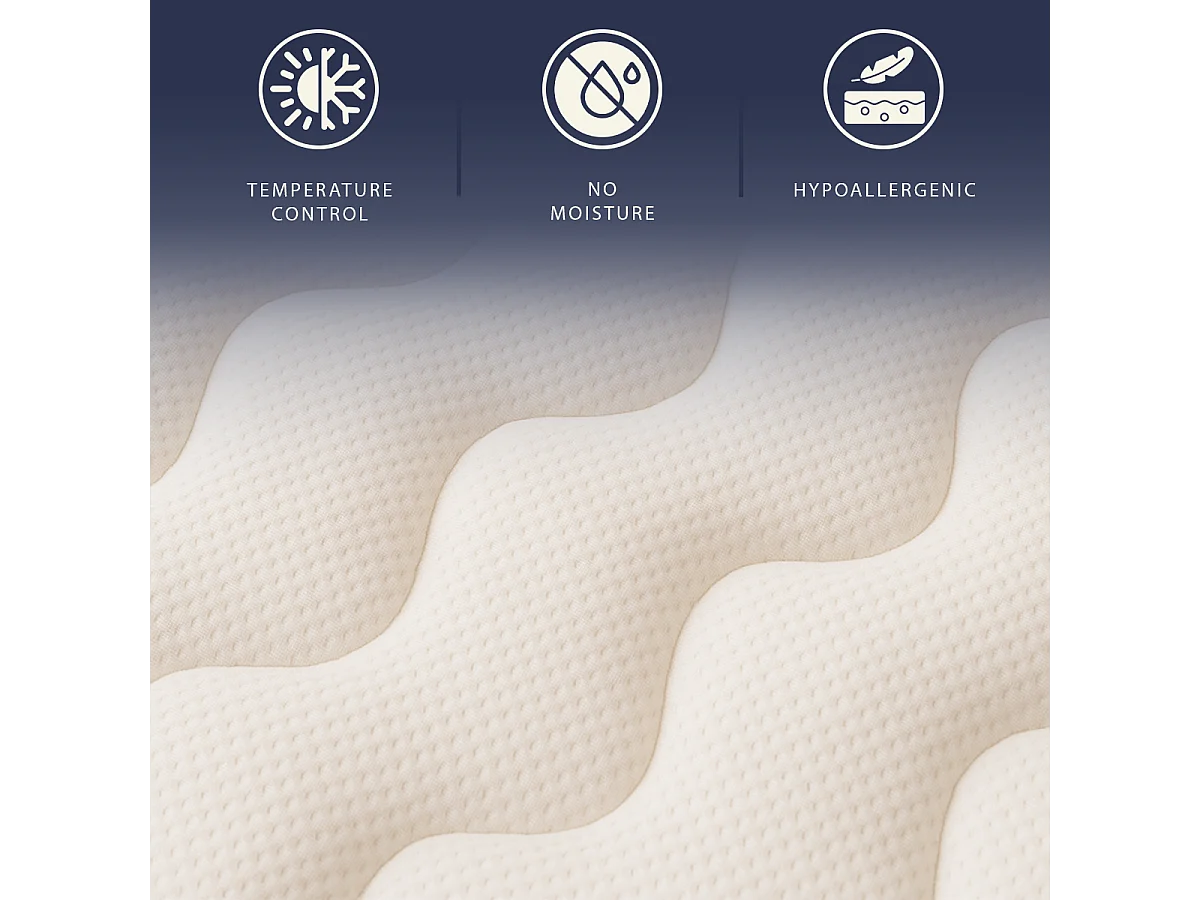 Matelas 140x200 Waterfoam orthopédique H21 cm | Mousse 2 cm | Classe 1 | Ergonomique | Respirant | Fabriqué en Italie