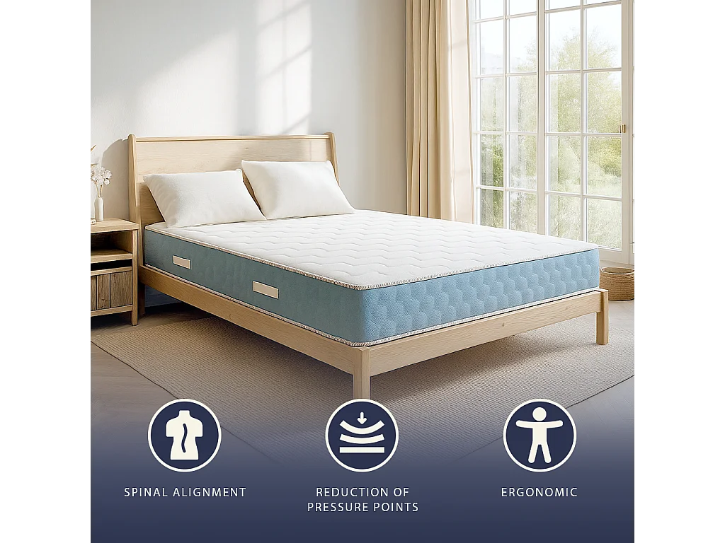 Matelas 80x190 Waterfoam orthopédique H21 cm | Mousse 2 cm | Classe 1 | Ergonomique | Respirant | Fabriqué en Italie
