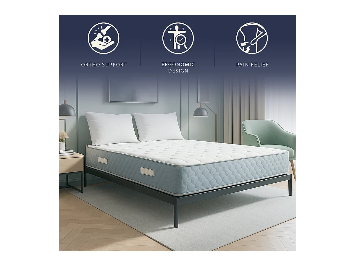 Leo | Orthopädische Einzelmatratze 80x190 cm Waterfoam & Memory Foam | Höhe 22 cm | Medizinisches Produkt Kl. 1 | Antiallergisch | Made in Italy