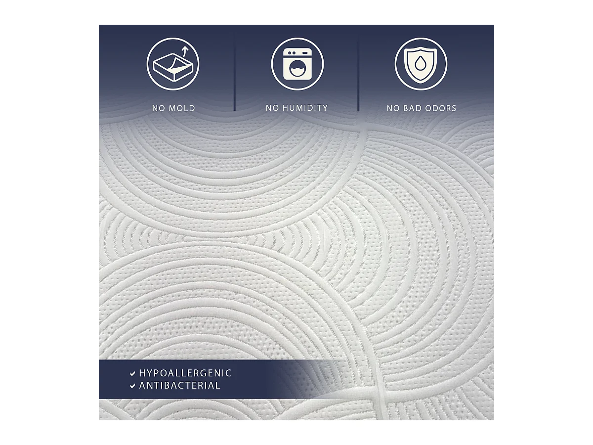 Boreal | Matelas 90x200 Mémoire & Waterfoam | H22 cm | Orthopédique, Antiallergique, Anti-acariens | Dispositif Médical | Déhoussable