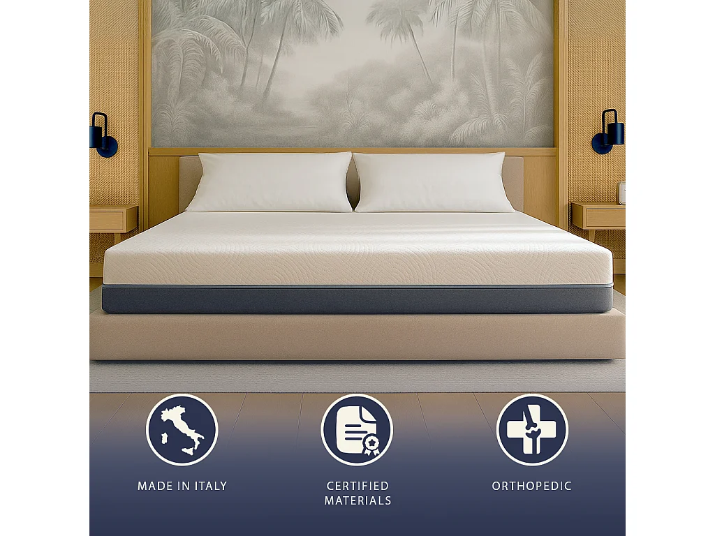 Boreal | Materac 90x200 Memory & Waterfoam | Wys. 22 cm | Ortopedyczny, Hipoalergiczny, Przeciw roztoczom | Wyrób Medyczny | Pokrowiec zdejmowany i oddychający