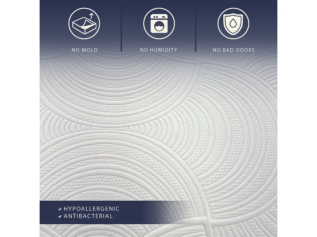 Boreal | Matelas 90x200 Mémoire & Waterfoam | H22 cm | Orthopédique, Antiallergique, Anti-acariens | Dispositif Médical | Déhoussable