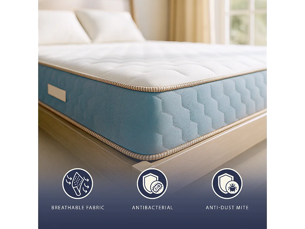 Matelas 180x200 Waterfoam orthopédique H21 cm | Mousse 2 cm | Classe 1 | Ergonomique | Respirant | Fabriqué en Italie