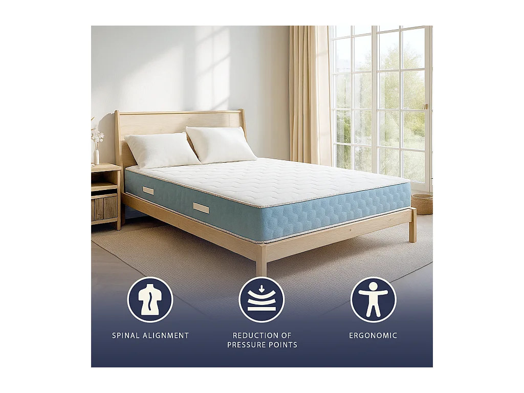 Doppelmatratze 160x190 Waterfoam | H21 cm | Klasse 1 | Ergonomisch | Atmungsaktiv | Hergestellt in Italien