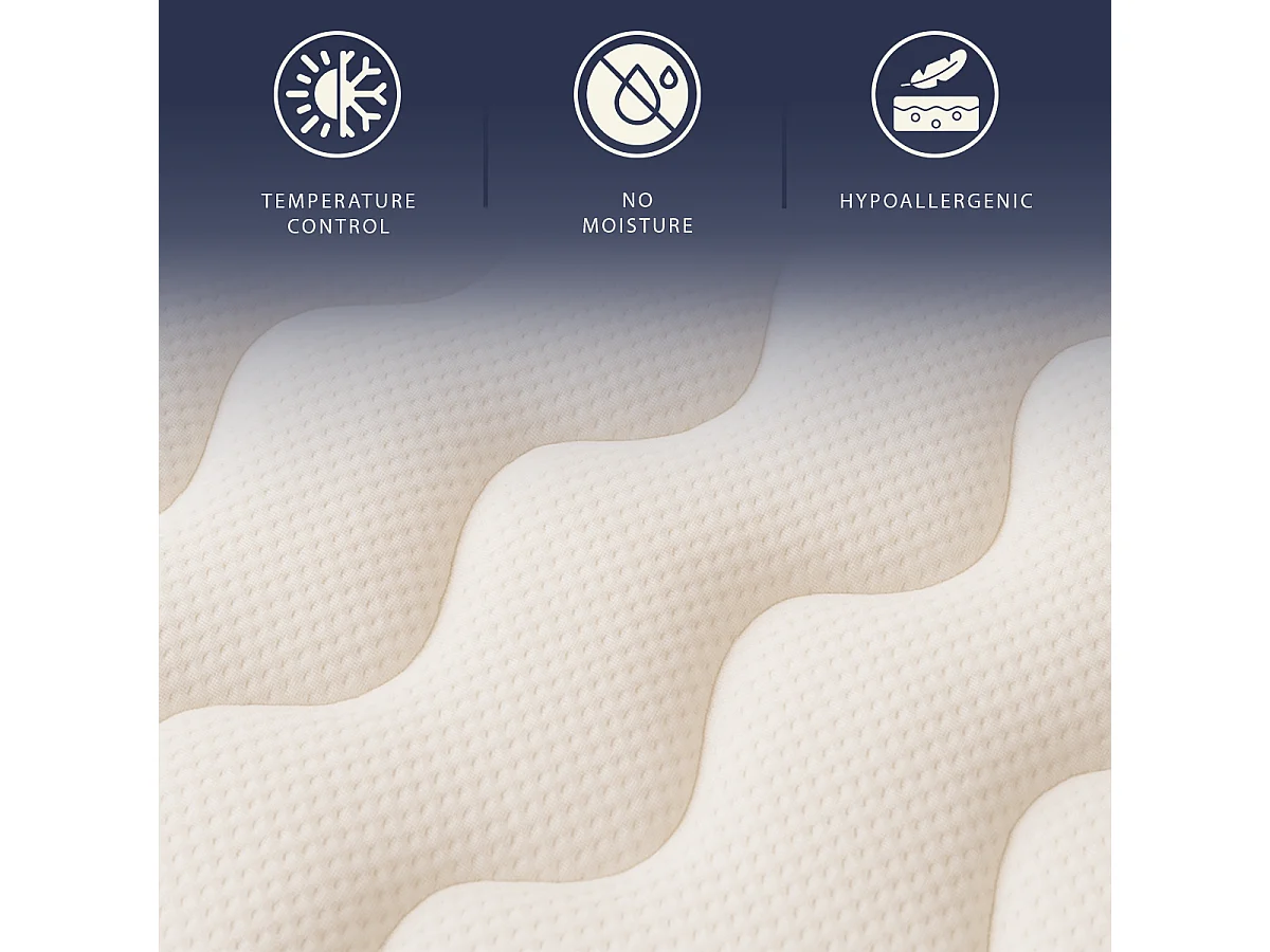 Matelas 160x190 Waterfoam orthopédique H21 cm | Mousse 2 cm | Classe 1 | Ergonomique | Respirant | Fabriqué en Italie