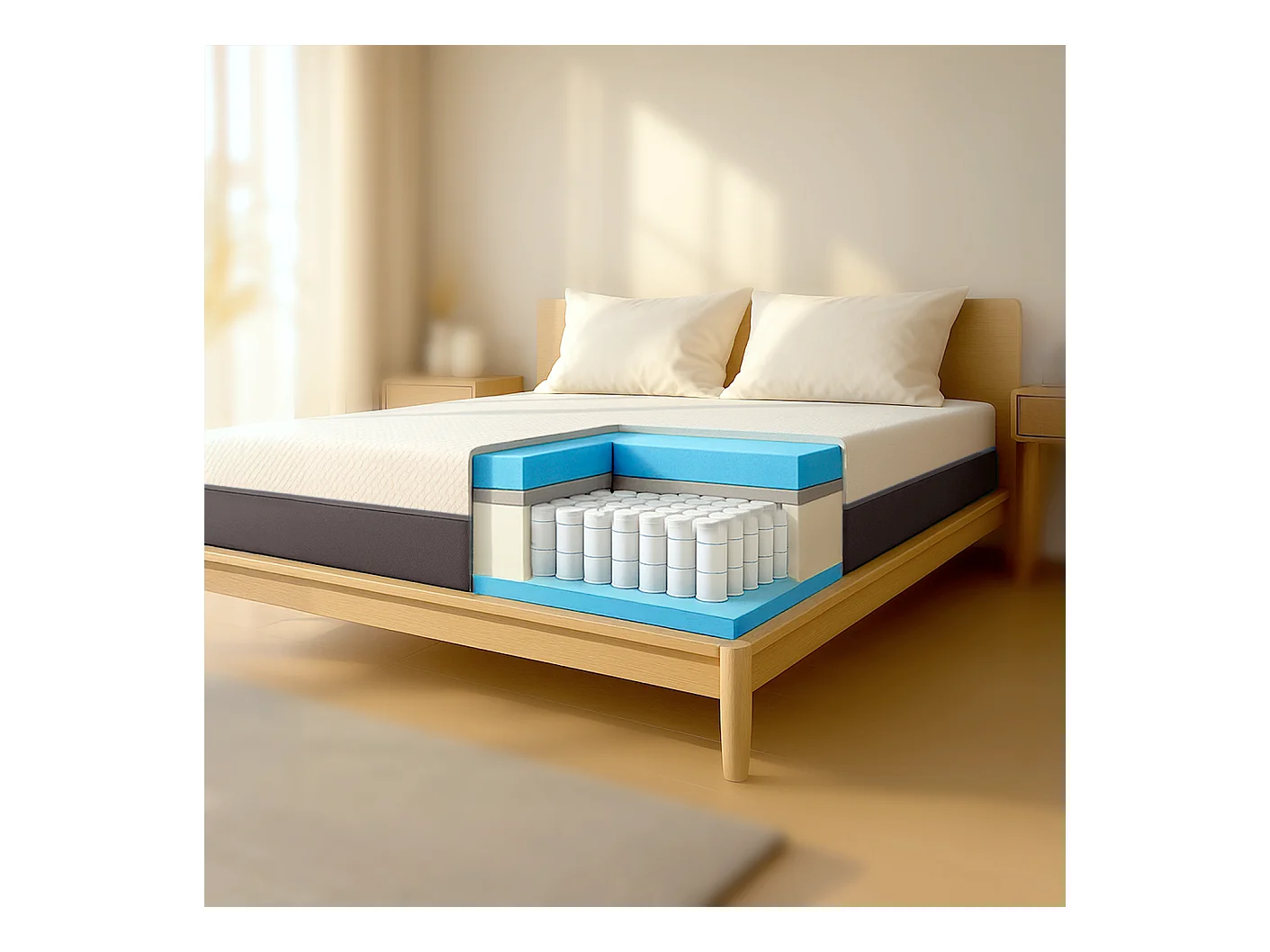 Boreal | Materac 180x200 Memory & Waterfoam | Wys. 22 cm | Ortopedyczny, Hipoalergiczny, Przeciw roztoczom | Wyrób Medyczny | Pokrowiec zdejmowany i oddychający