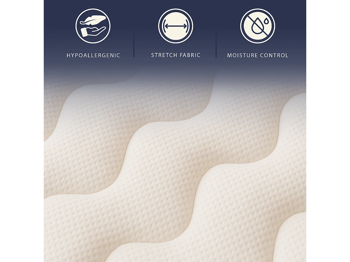 Leo | Matelas Orthopédique Double Français 135x190 cm Waterfoam & Mémoire | H 22 cm | Dispositif Médical Cl.1 | Hypoallergénique | Fabriqué en Italie