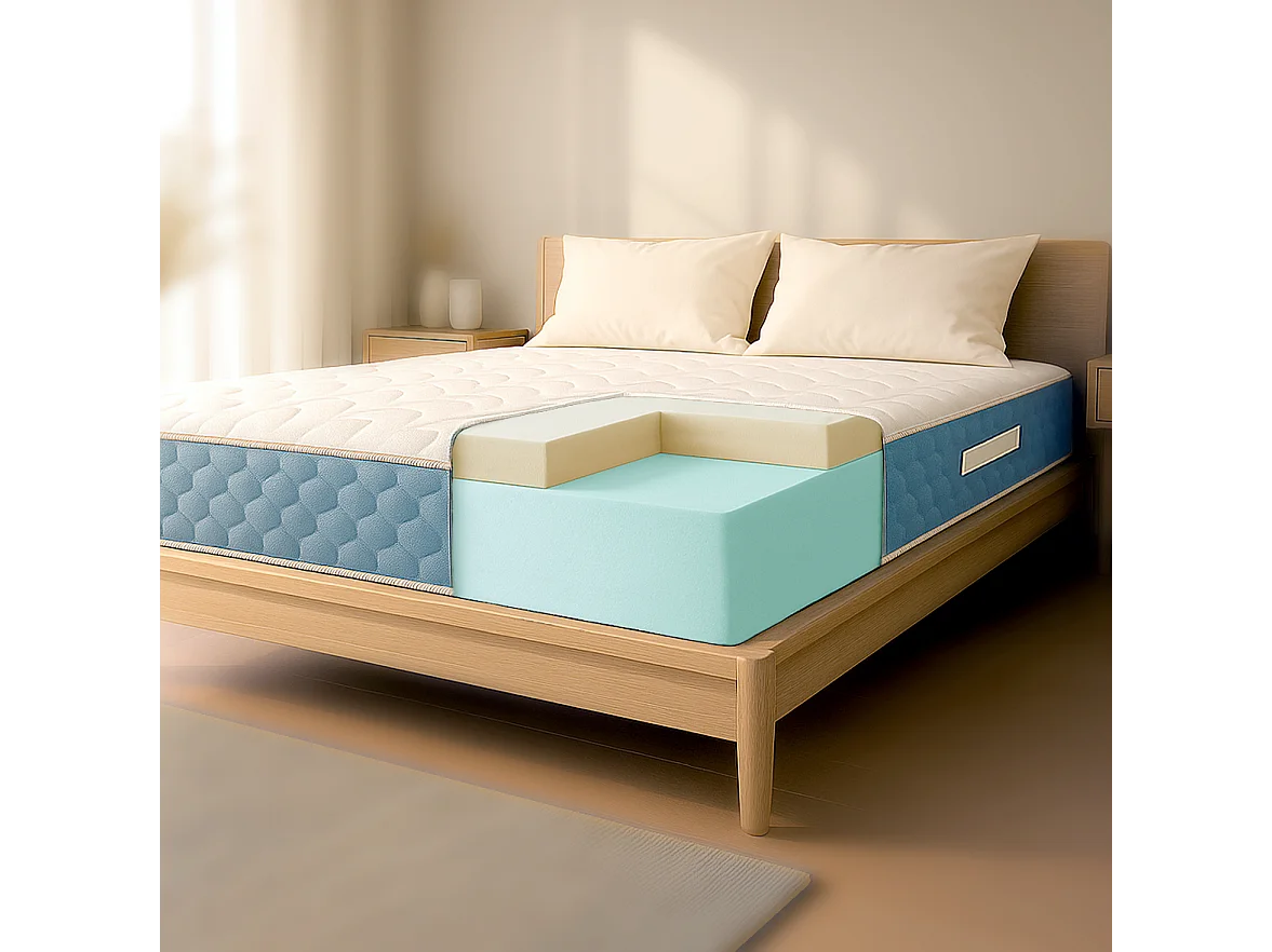 Matelas 140x190 Waterfoam orthopédique H21 cm | Mousse 2 cm | Classe 1 | Ergonomique | Respirant | Fabriqué en Italie
