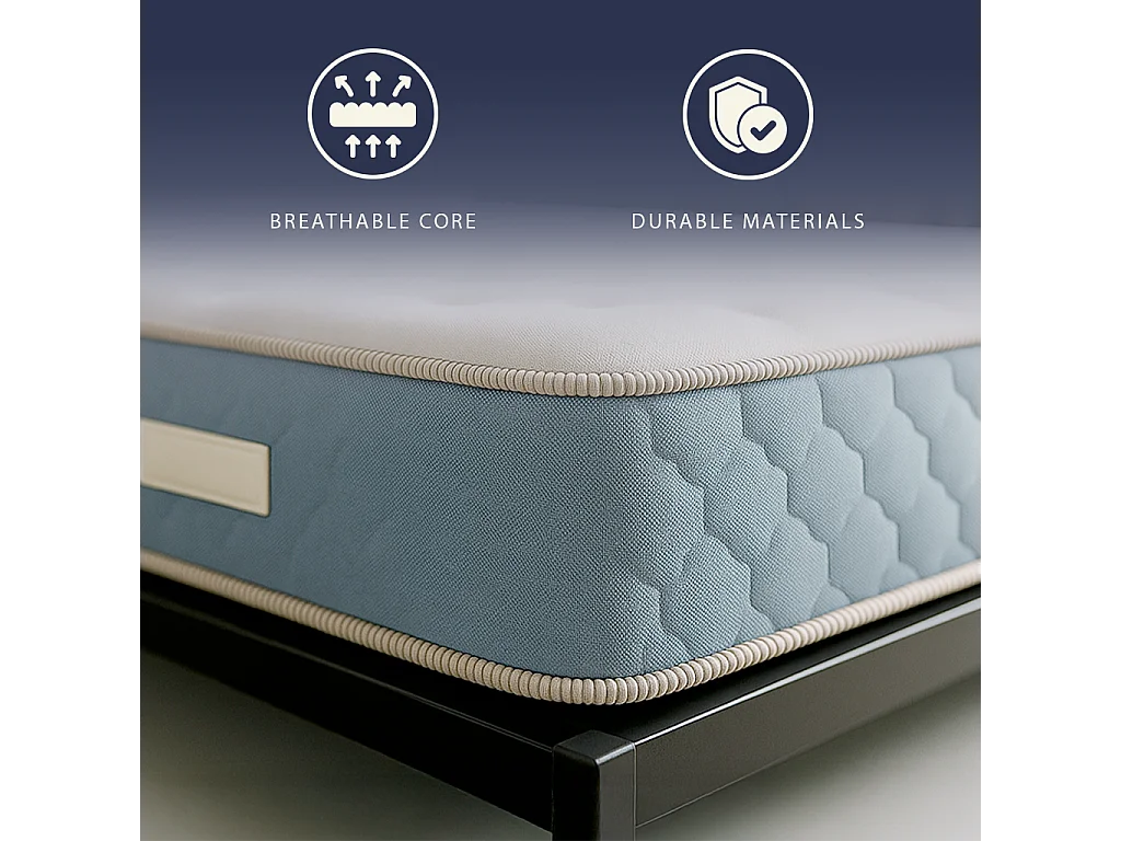 Leo | Matelas Orthopédique Simple 90x200 cm Waterfoam & Mémoire | H 22 cm | Dispositif Médical Cl.1 | Hypoallergénique | Fabriqué en Italie