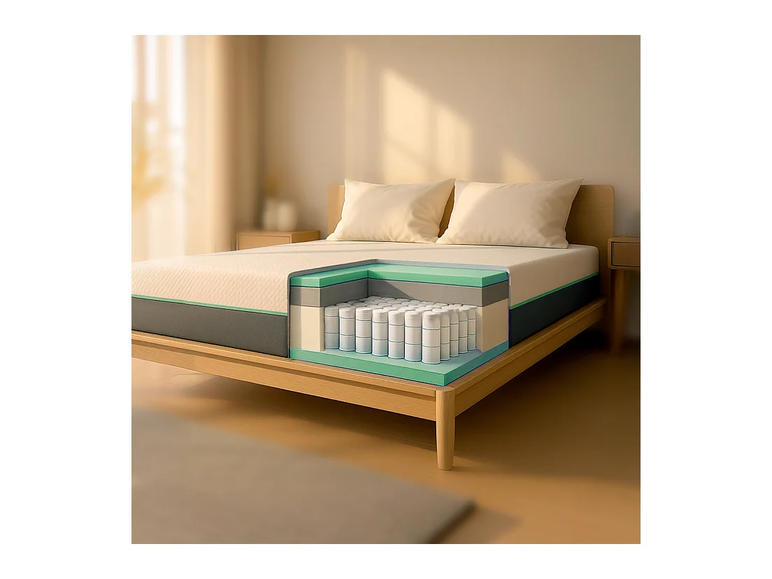 Chronos | Matelas 90x190 cm avec ressorts ensachés et mousse viscoélastique