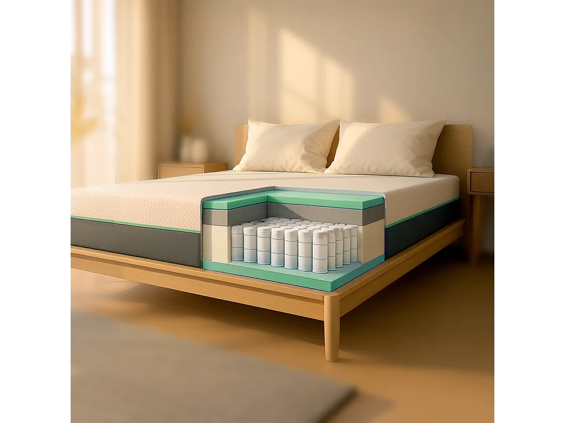 Chronos | Matelas 120x190 cm avec ressorts ensachés et mousse viscoélastique