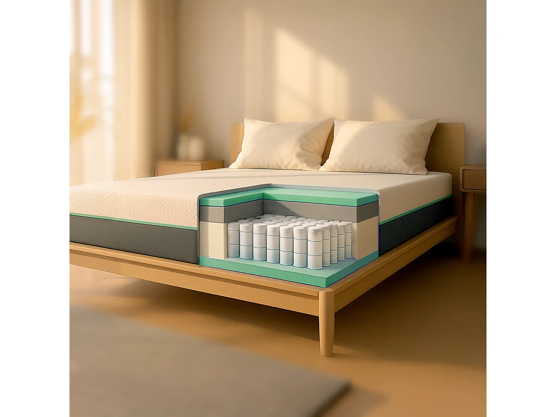 Chronos | Matelas 120x190 cm avec ressorts ensachés et mousse viscoélastique