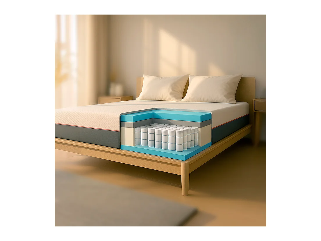 Matelas 160x190 | Ressorts Ensachés + Mémoire de Forme | 30 cm | Dispositif Médical | Fabriqué en Italie