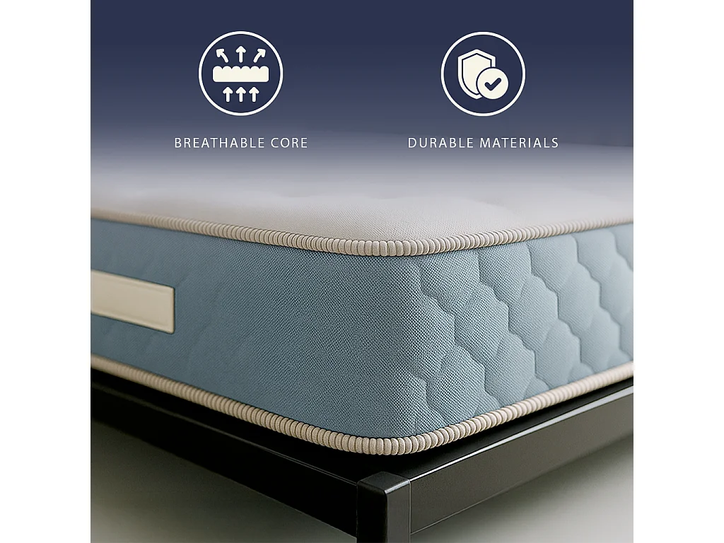 Leo | Materasso Ortopedico Matrimoniale 140x190 cm Waterfoam e Memory | H 22 cm | Dispositivo Medico Cl.1 | Anallergico | Made in Italy