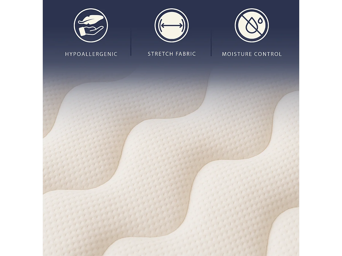 Leo | Matelas Orthopédique Double 140x190 cm Waterfoam & Mémoire | H 22 cm | Dispositif Médical Cl.1 | Hypoallergénique | Fabriqué en Italie