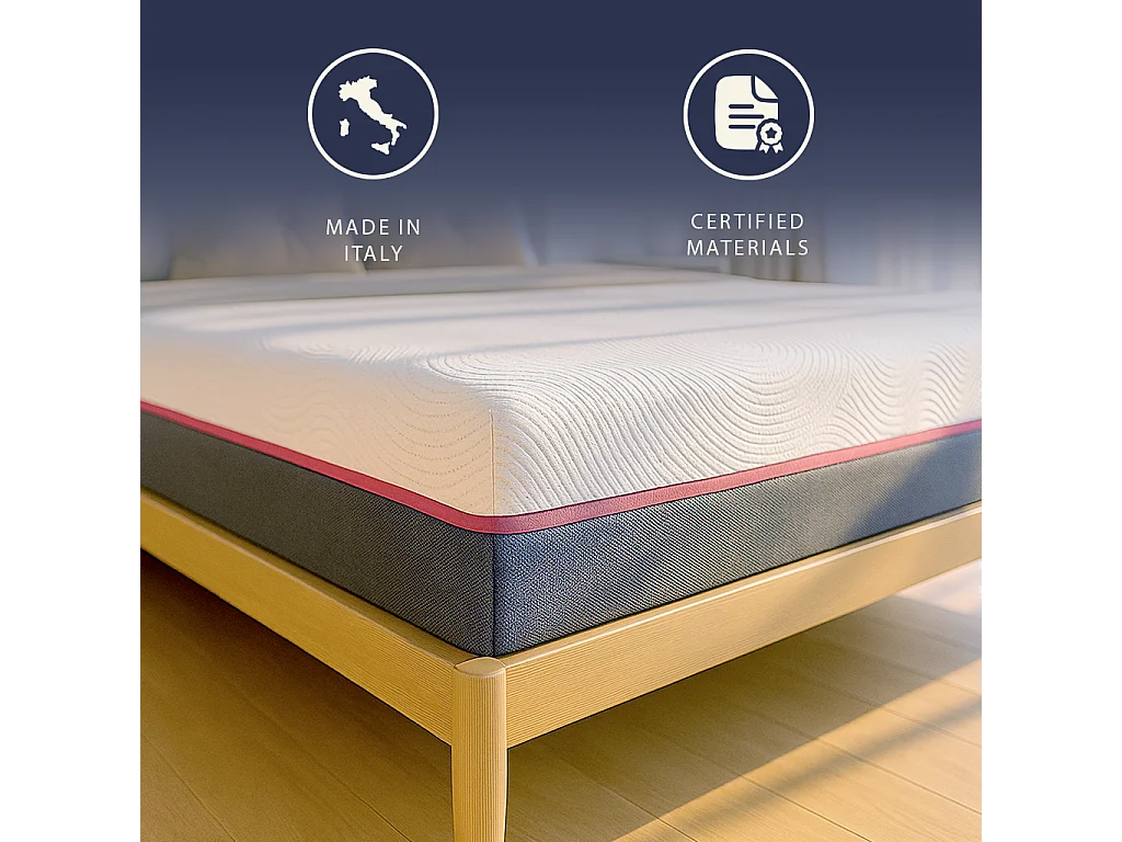 Matelas 120x200 | Ressorts Ensachés + Mémoire de Forme | 30 cm | Dispositif Médical | Fabriqué en Italie