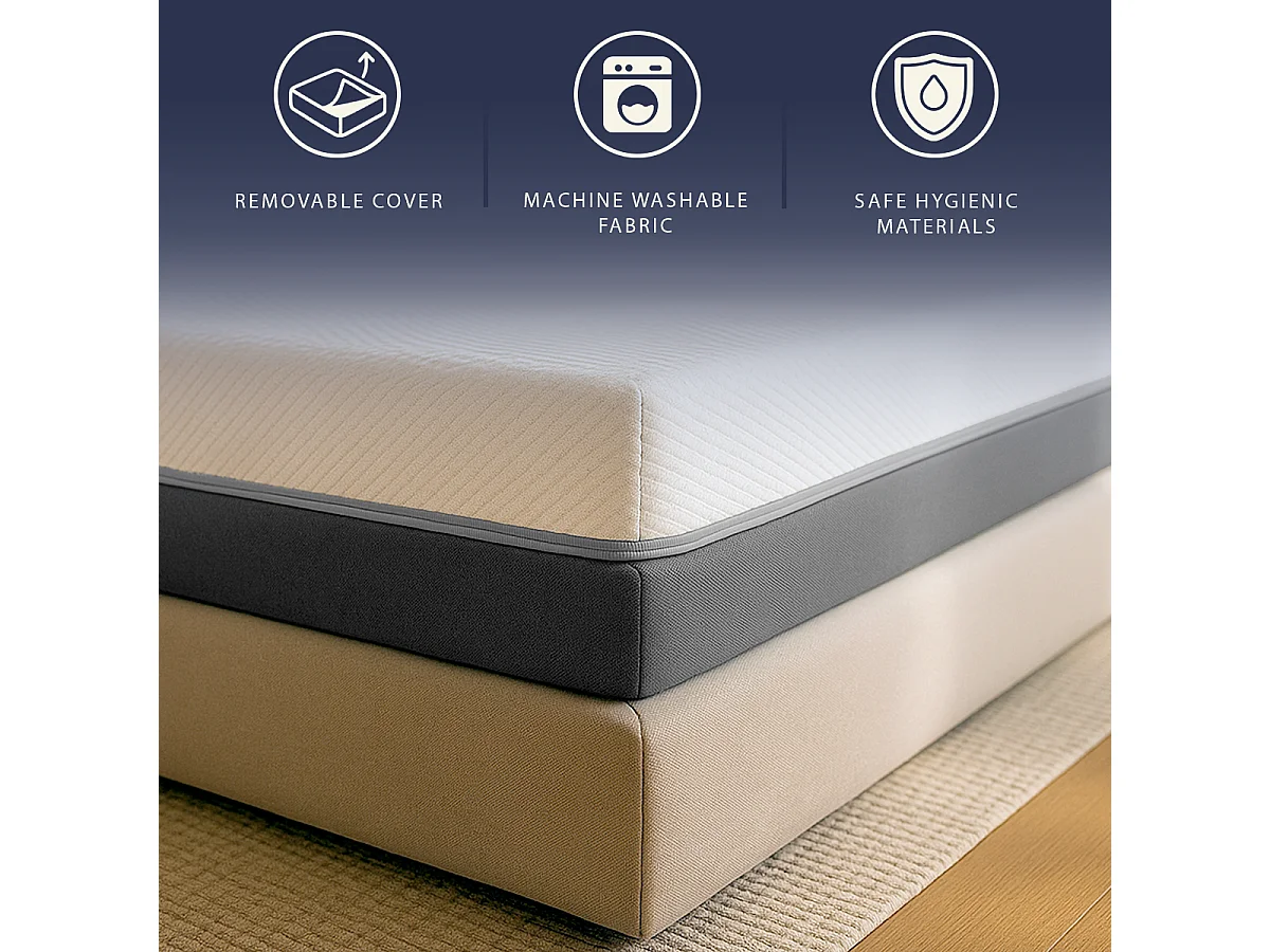 Boreal | Materac 120x190 Memory & Waterfoam | Wys. 22 cm | Ortopedyczny, Hipoalergiczny, Przeciw roztoczom | Wyrób Medyczny | Pokrowiec zdejmowany i oddychający