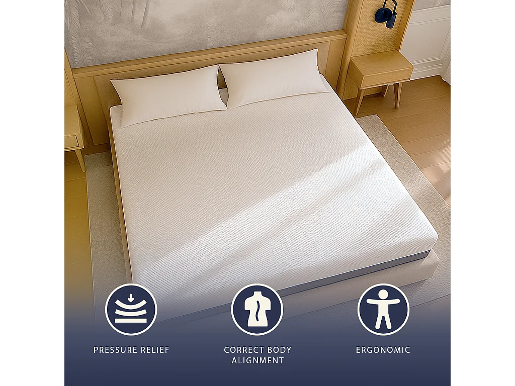 Boreal | Matelas 120x190 Mémoire & Waterfoam | H22 cm | Orthopédique, Antiallergique, Anti-acariens | Dispositif Médical | Déhoussable