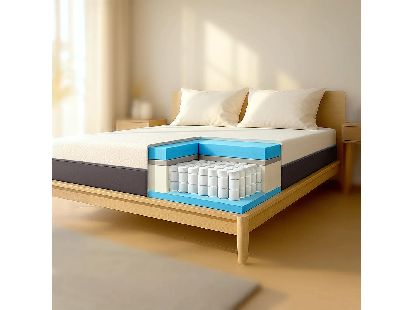 Boreal | Materac 160x190 Memory & Waterfoam | Wys. 22 cm | Ortopedyczny, Hipoalergiczny, Przeciw roztoczom | Wyrób Medyczny | Pokrowiec zdejmowany i oddychający