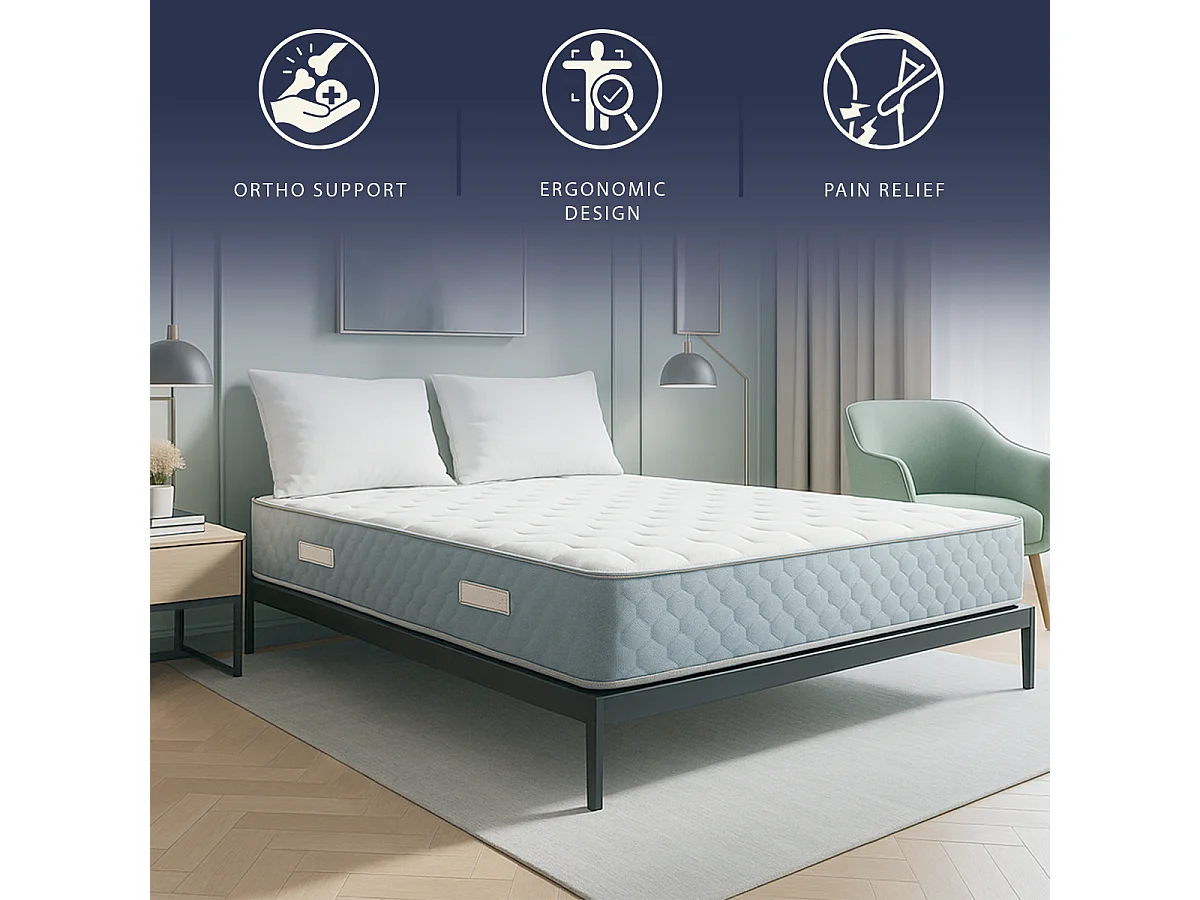 Leo | Matelas Orthopédique Simple 90x190 cm Waterfoam & Mémoire | H 22 cm | Dispositif Médical Cl.1 | Hypoallergénique | Fabriqué en Italie