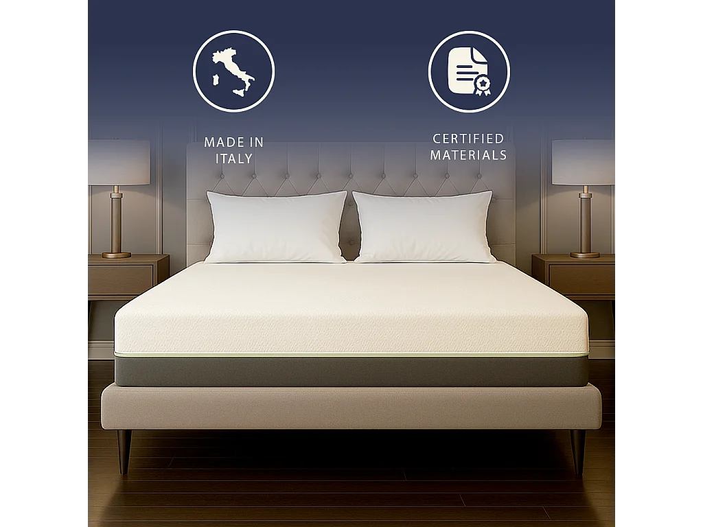 Chronos | Matelas 140x200 cm avec ressorts ensachés et mousse viscoélastique