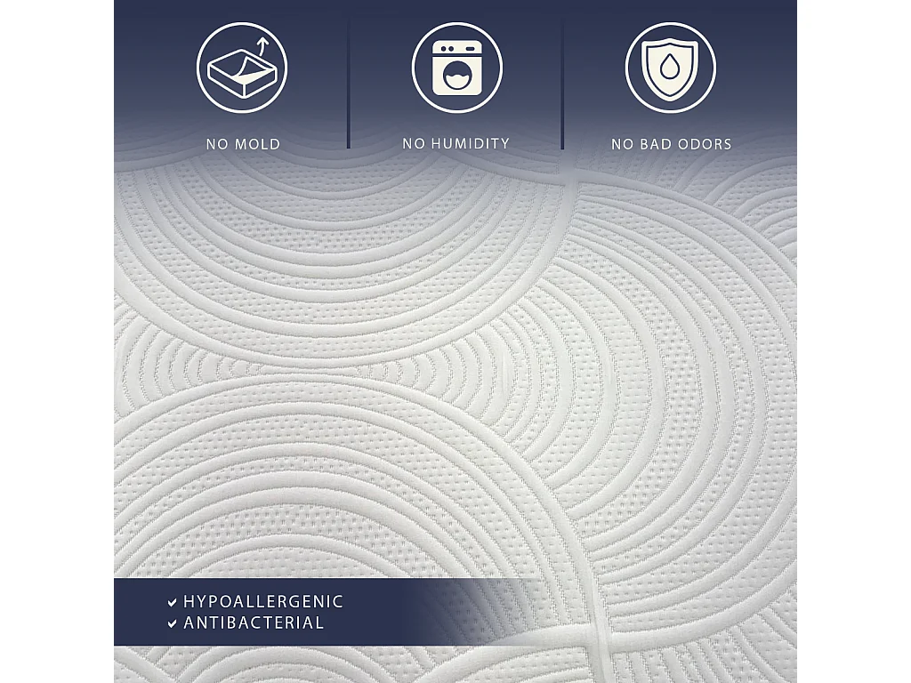 Boreal | Matelas 140x200 Mémoire & Waterfoam | H22 cm | Orthopédique, Antiallergique, Anti-acariens | Dispositif Médical | Déhoussable
