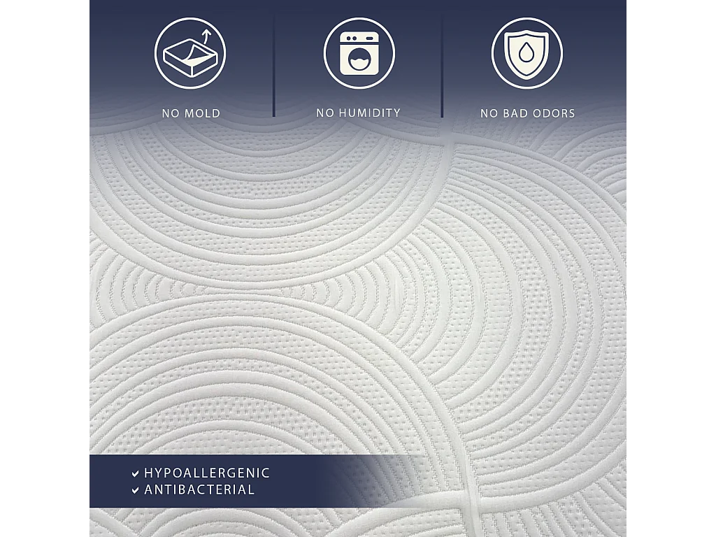 Boreal | Matelas 140x200 Mémoire & Waterfoam | H22 cm | Orthopédique, Antiallergique, Anti-acariens | Dispositif Médical | Déhoussable