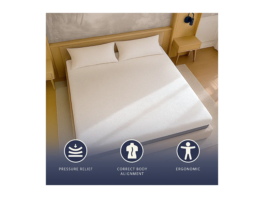 Boreal | Materac 135x190 Memory & Waterfoam | Wys. 22 cm | Ortopedyczny, Hipoalergiczny, Przeciw roztoczom | Wyrób Medyczny | Pokrowiec zdejmowany i oddychający