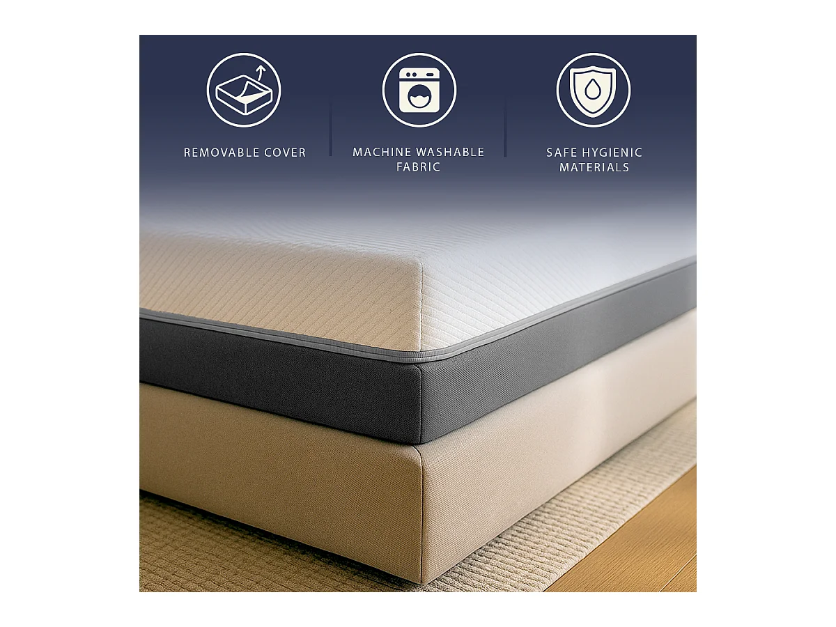 Boreal | Materac 135x190 Memory & Waterfoam | Wys. 22 cm | Ortopedyczny, Hipoalergiczny, Przeciw roztoczom | Wyrób Medyczny | Pokrowiec zdejmowany i oddychający