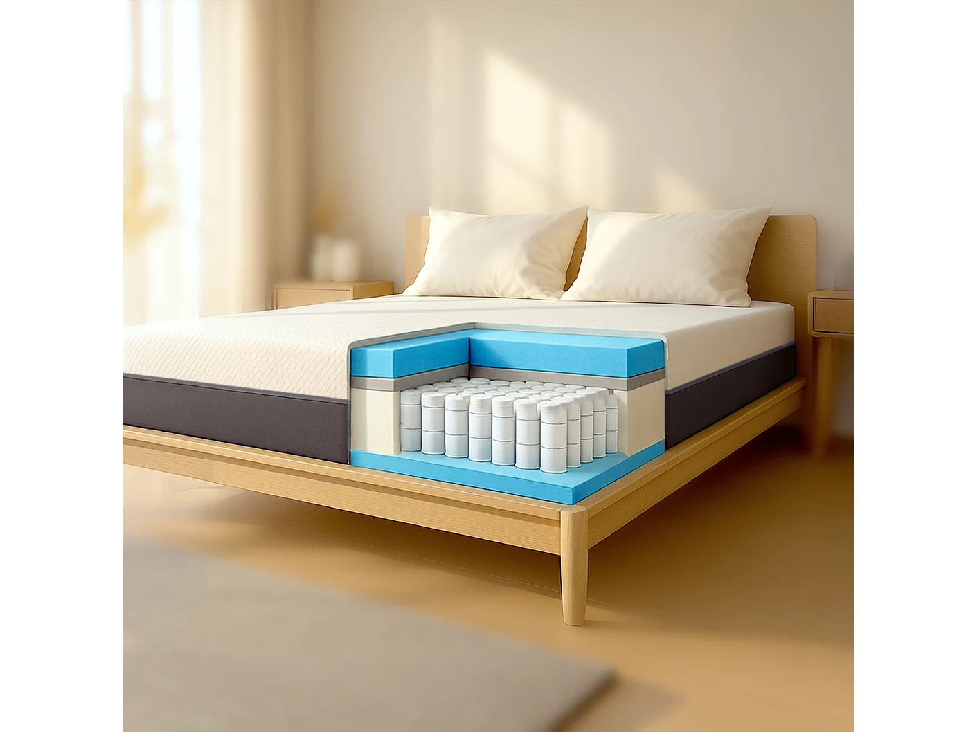 Boreal | Materac 135x190 Memory & Waterfoam | Wys. 22 cm | Ortopedyczny, Hipoalergiczny, Przeciw roztoczom | Wyrób Medyczny | Pokrowiec zdejmowany i oddychający