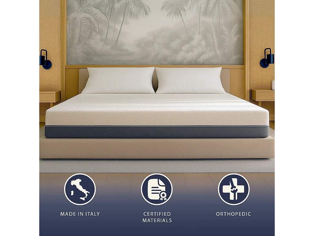 Boreal | Matelas 90x190 Mémoire & Waterfoam | H22 cm | Orthopédique, Antiallergique, Anti-acariens | Dispositif Médical | Déhoussable