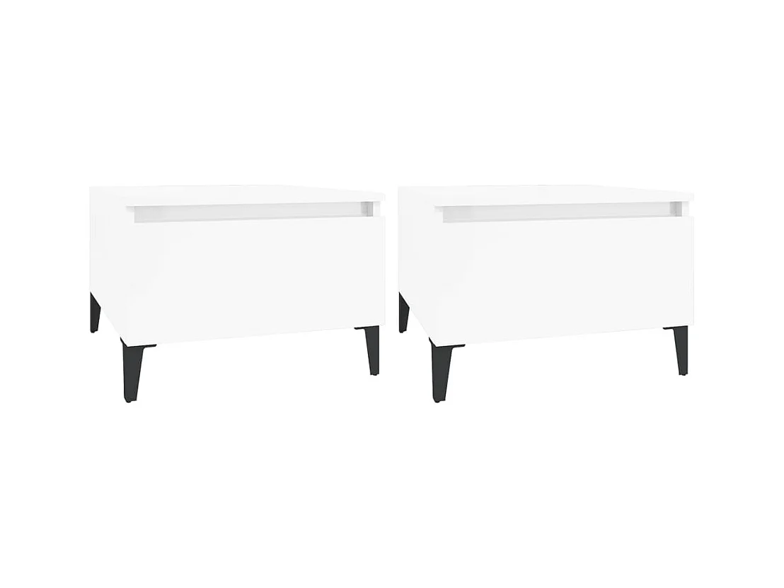 Lot de 2 tables bois blanche 50 x 46 x 35 cm DEC032653