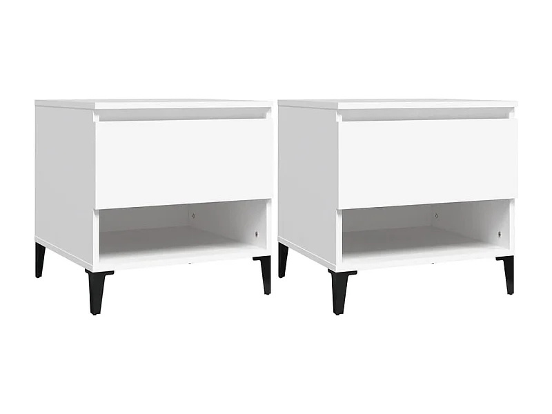 Lot de 2 tables bois blanche 50 x 46 x 50 cm DEC032616