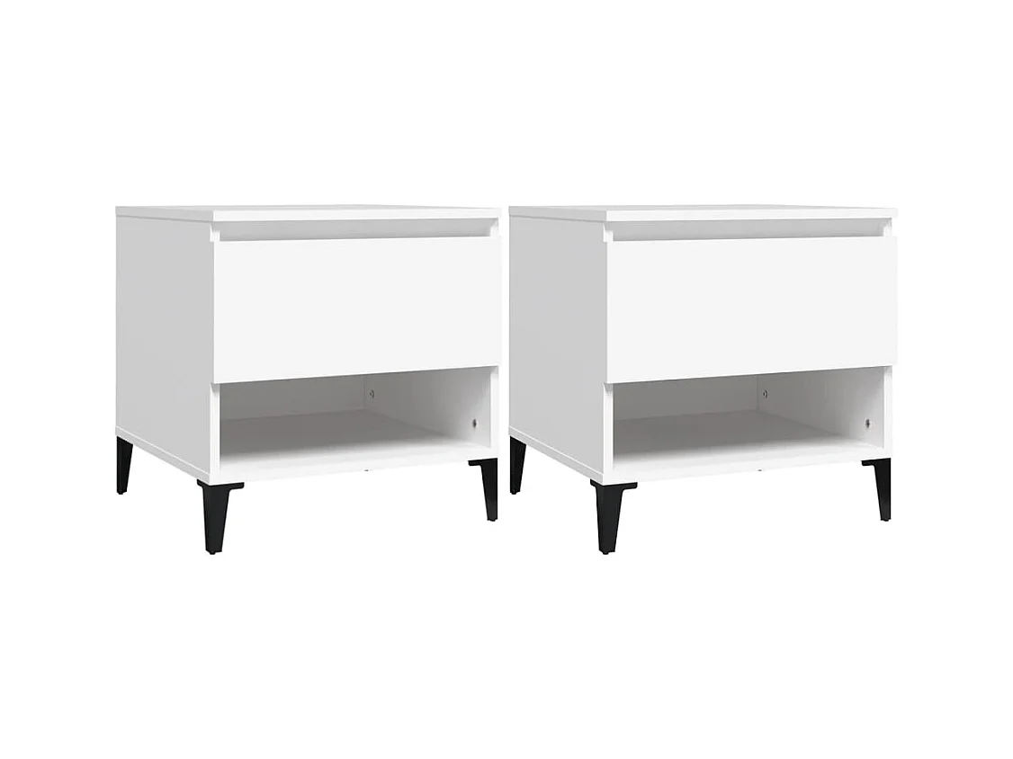 Lot de 2 tables bois blanche 50 x 46 x 50 cm DEC032616