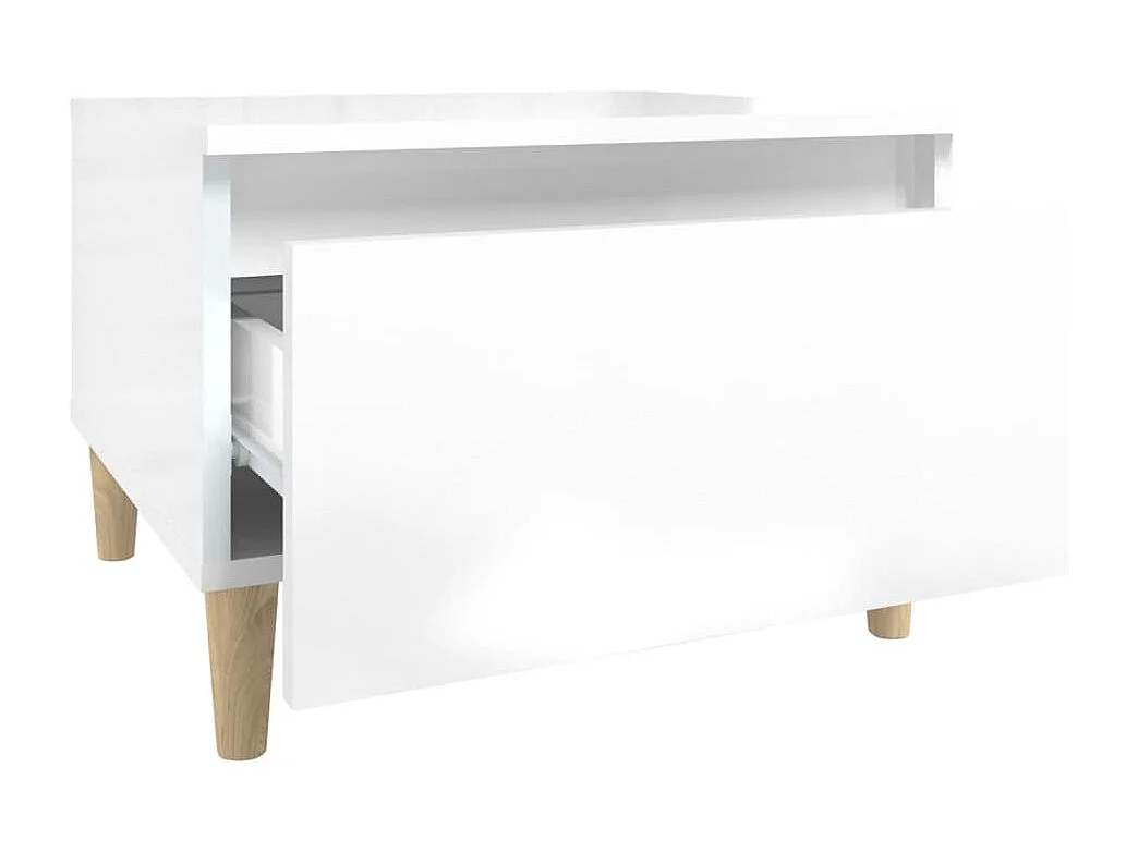 Table d'appoint meuble de bois blanche 50 x 46 x 35 cm DEC032367