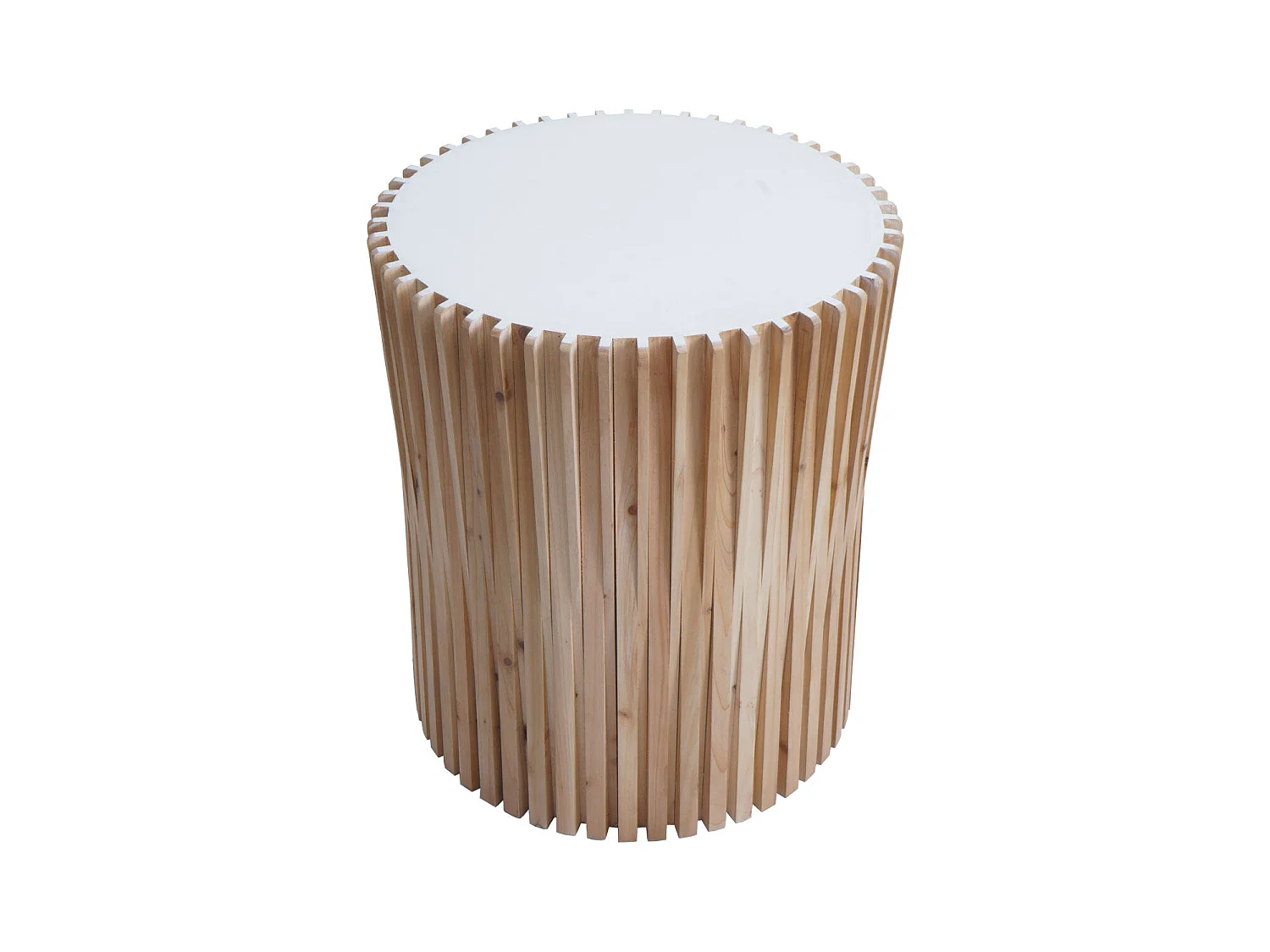 Table d'appoint table de effet bois blanche 60 x 59 x 68 cm 04_0008505
