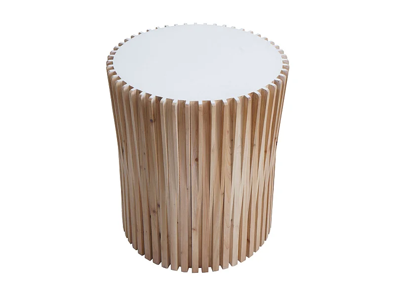 Table d'appoint table de effet bois blanche 60 x 59 x 68 cm 04_0008505
