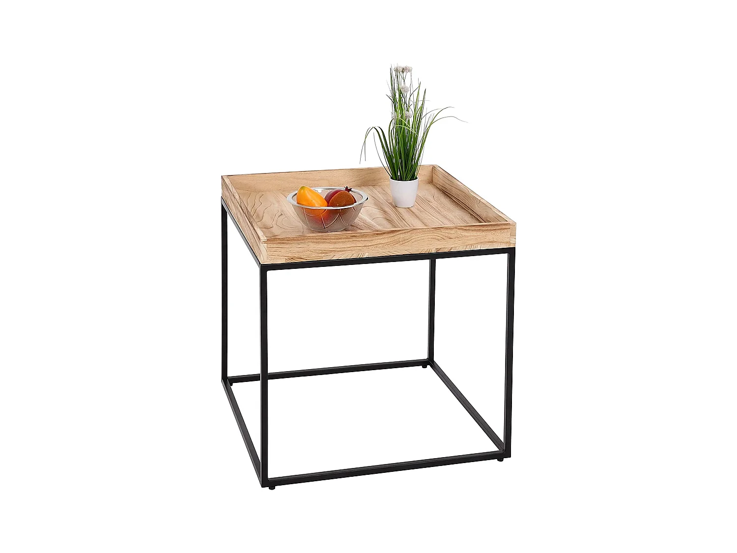 Table d'appoint table basse métal marron 60 x 60 x 60 cm MED04078