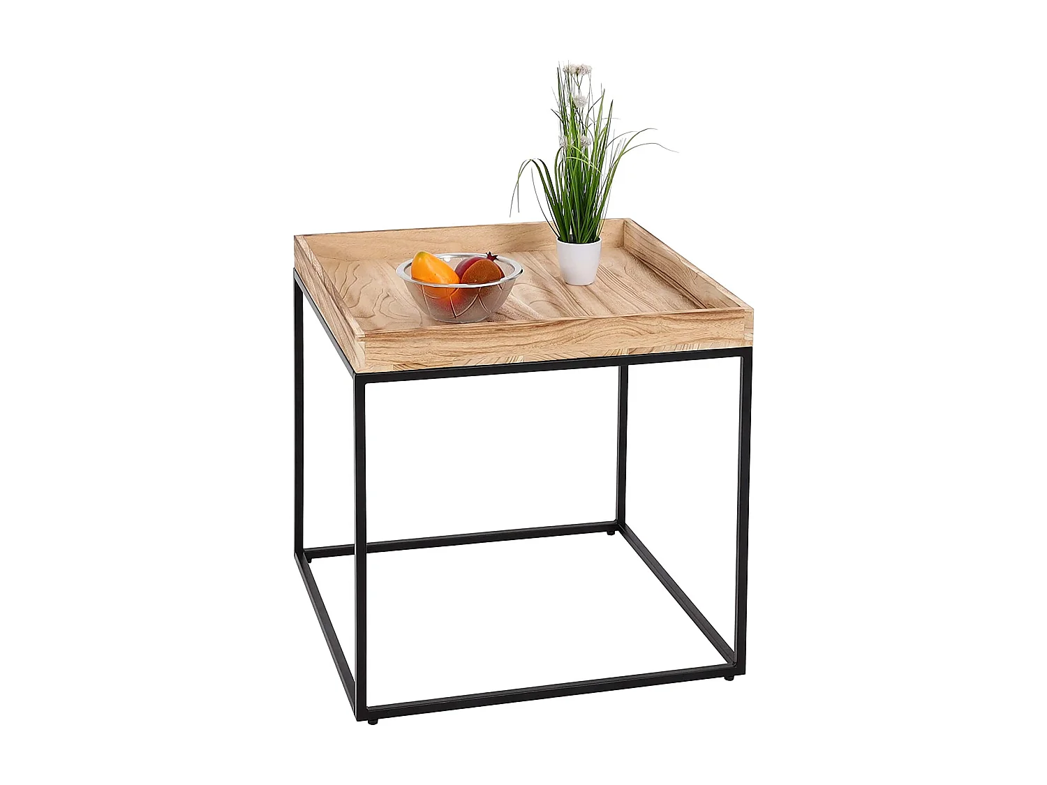 Table d'appoint table basse métal marron 60 x 60 x 60 cm MED04078