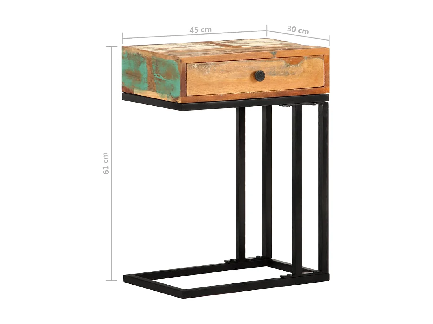 Table d'appoint bout de marron 45 x 30 x 61 cm DEC032436