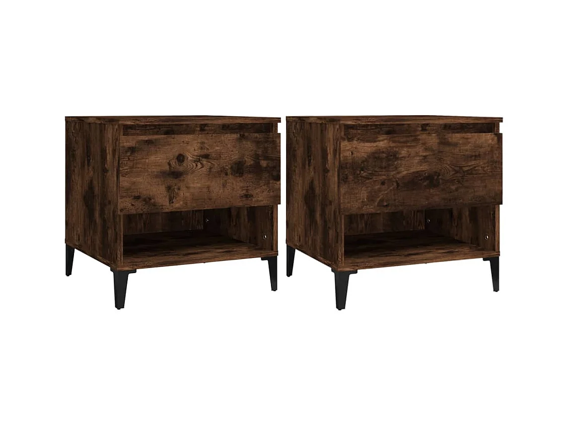 Lot de 2 tables bois marron 50 x 46 x 50 cm DEC032622