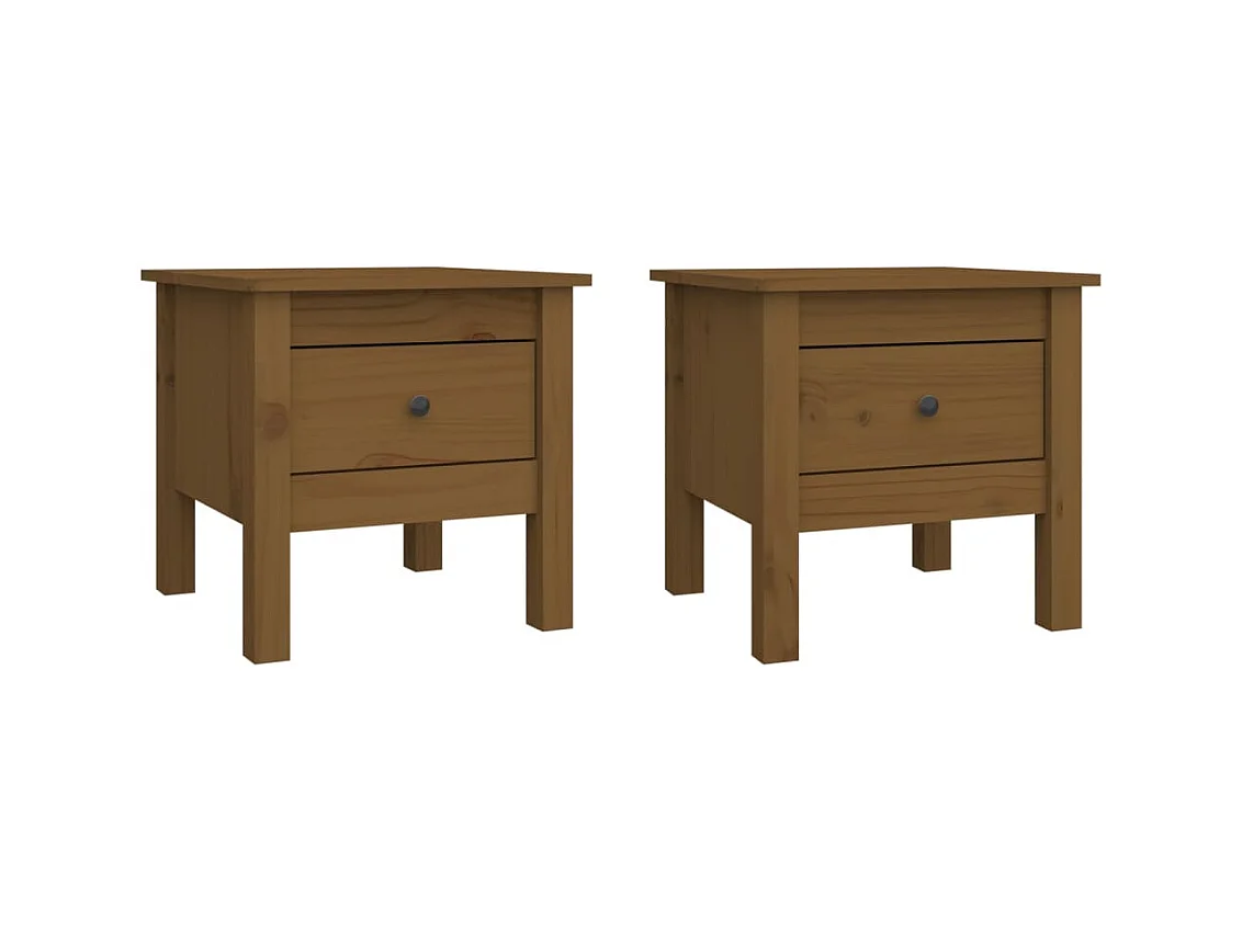 Lot de tables d'appoint bois marron 40 x 40 x 39 cm DEC032655